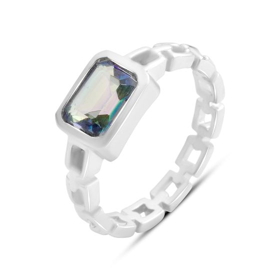 Серебряное кольцо с мистик топазом 1.368ct