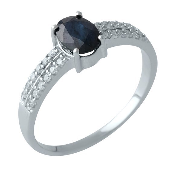 Серебряное кольцо с сапфиром 1.348ct