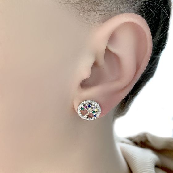 Серебряные серьги с фианитами