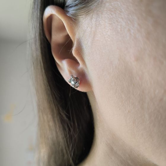 Серебряные серьги с фианитами