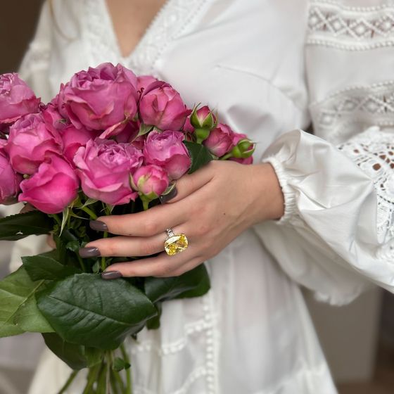 Серебряное кольцо с фианитами