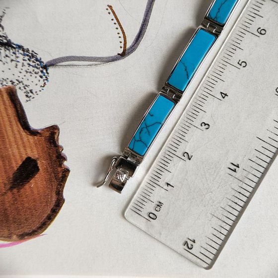 Серебряный браслет с бирюзой Серебряный браслет с бирюзой