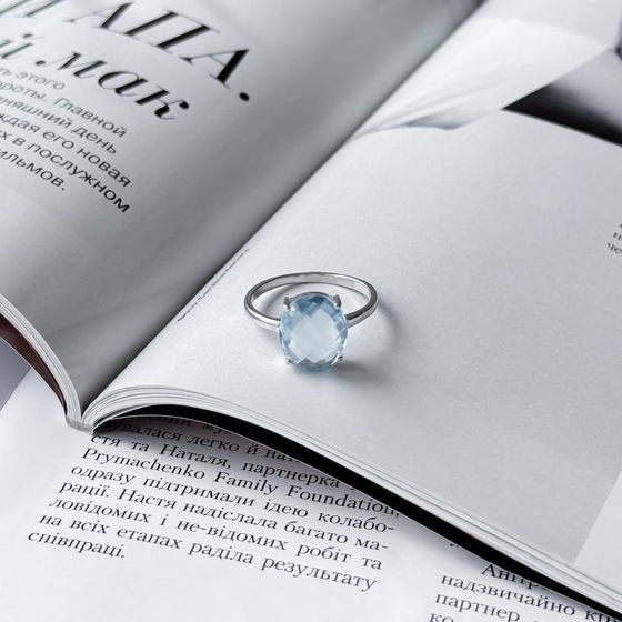 Серебряное кольцо с топазом 5.358ct