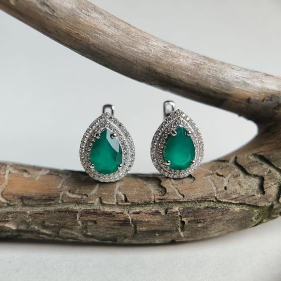 Серебряные серьги с агатом