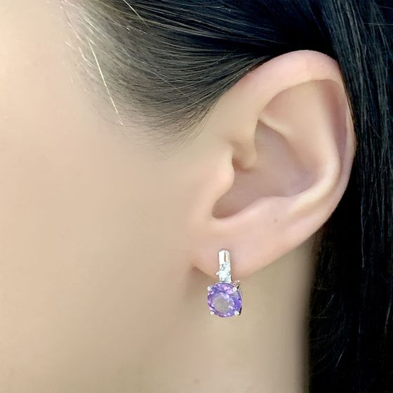 Серебряные серьги с александритом 5.828ct