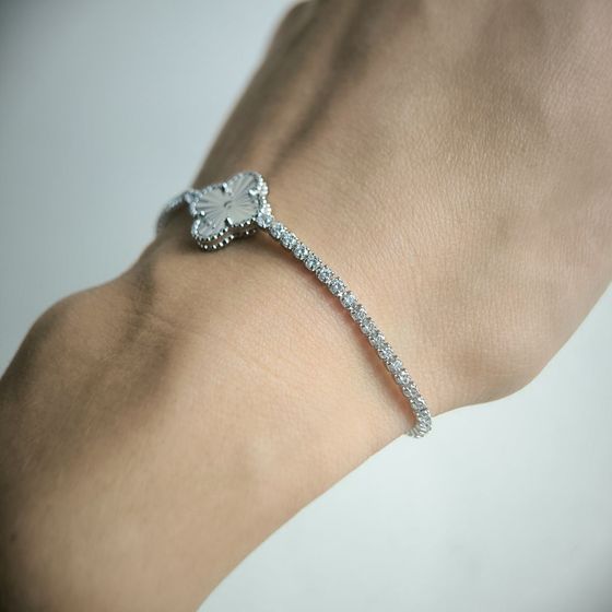 Серебряный браслет с фианитами