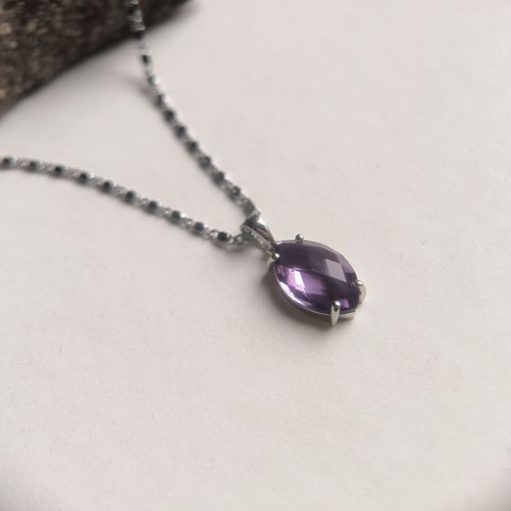 Серебряная подвеска с аметистом 4.617ct