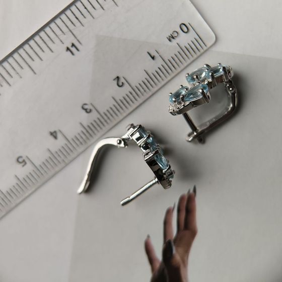 Серебряные серьги с топазом 4.005ct