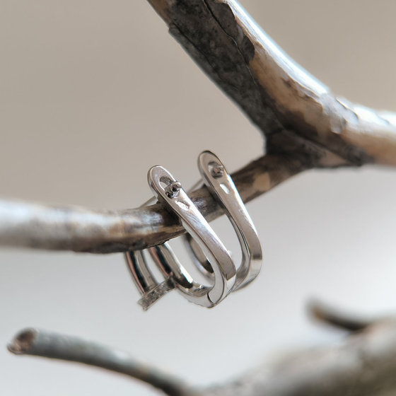 Серебряные серьги с фианитами