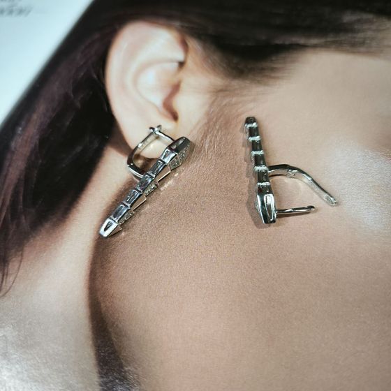 Серебряные серьги с фианитами