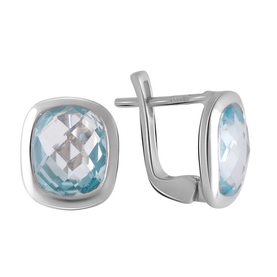 Серебряные серьги с топазом 6.467ct