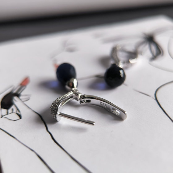 Серебряные серьги с сапфиром nano 6.84ct