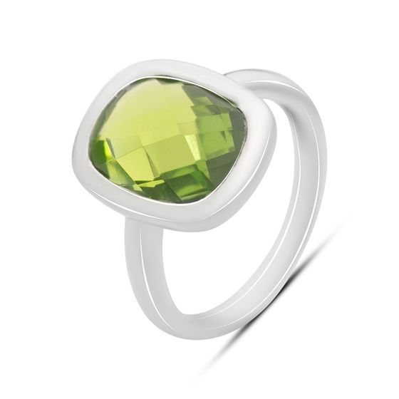 Серебряное кольцо с хризолітом 5.39ct