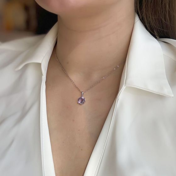Серебряная подвеска с аметистом 2.538ct