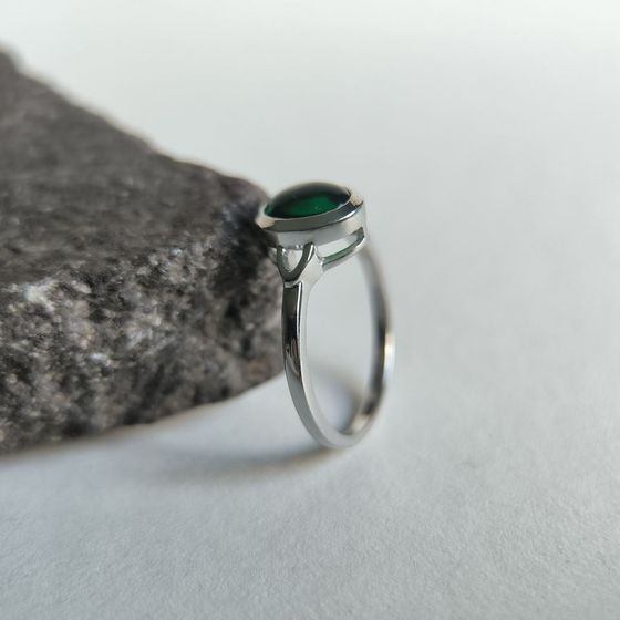 Серебряное кольцо с изумрудом nano 5.15ct