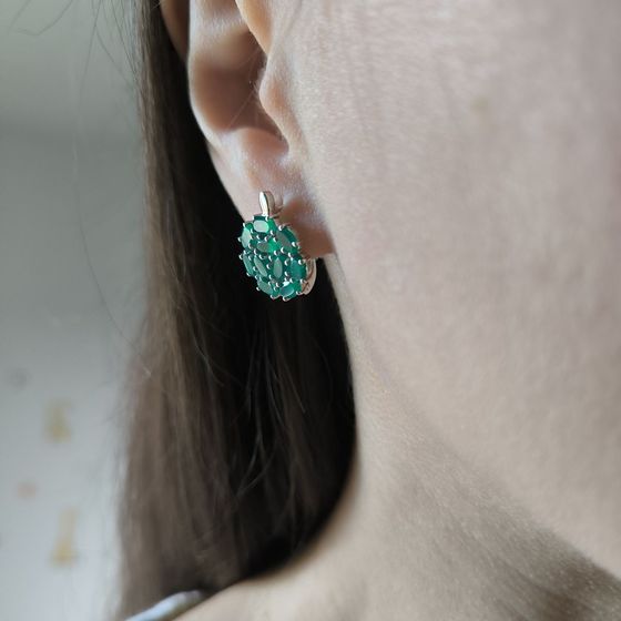 Серебряные серьги с агатом 3.875ct