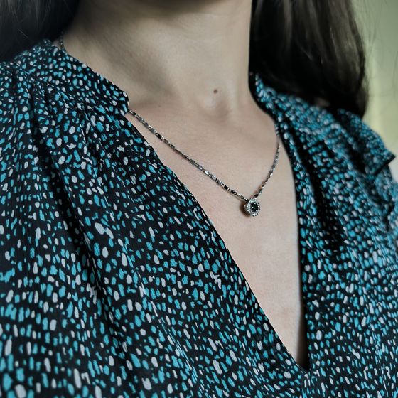 Серебряная подвеска с изумрудом nano 0.312ct