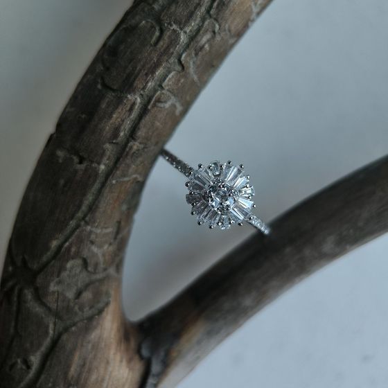 Серебряное кольцо с фианитами