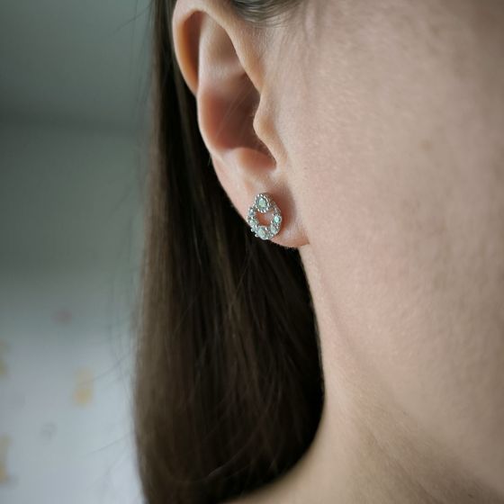 Серебряные серьги с фианитами