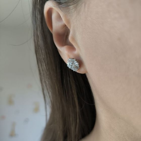 Серебряные серьги с фианитами