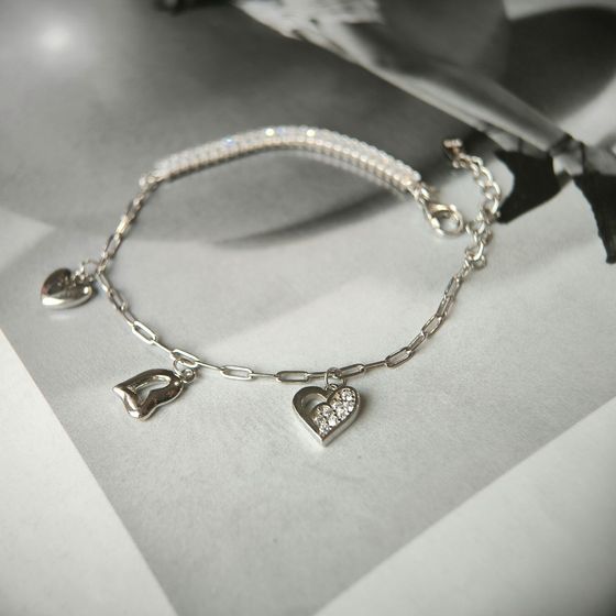 Серебряный браслет с фианитами