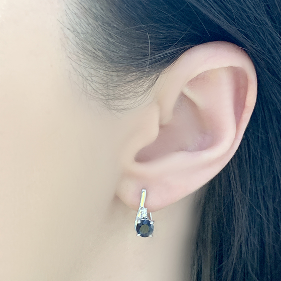 Серебряные серьги с сапфиром 1.294ct