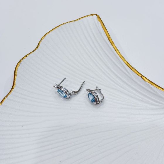 Серебряные серьги с топазом 2.849ct