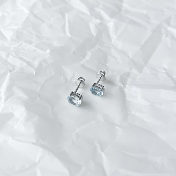 Серебряные серьги с топазом 3.133ct