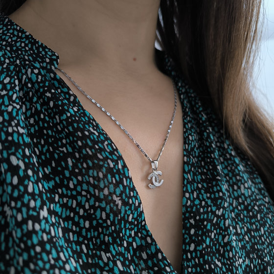 Серебряная подвеска с фианитами 0.12ct