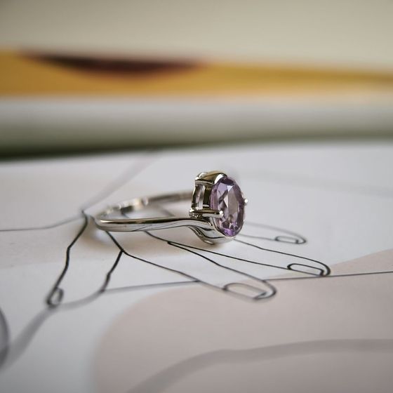 Серебряное кольцо с аметистом 1.025ct