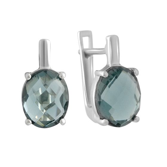 Серебряные серьги с топазом Лондон Блю 4.28ct