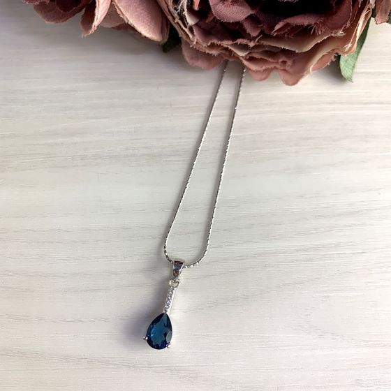 Серебряная подвеска с топазом Лондон Блю 1.668ct