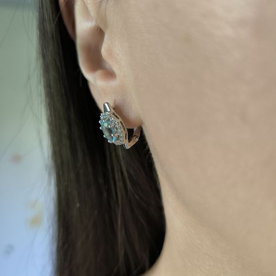 Серебряные серьги с топазом 3.86ct