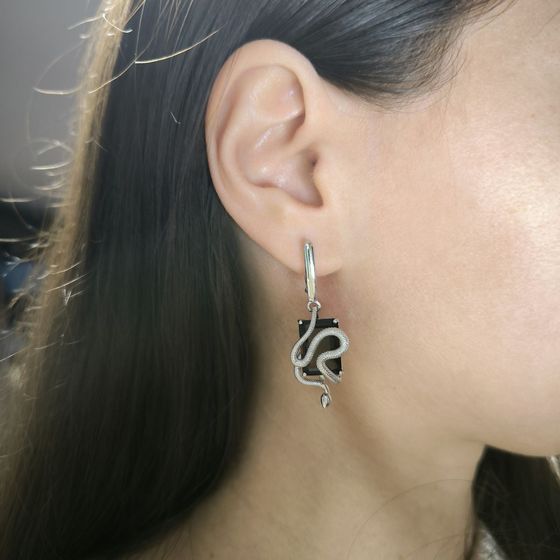 Серебряные серьги с раухтопазом (дымчатым кварцем) 15.158ct