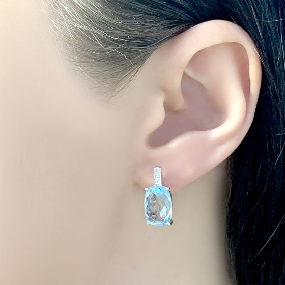 Серебряные серьги с топазом 8.423ct