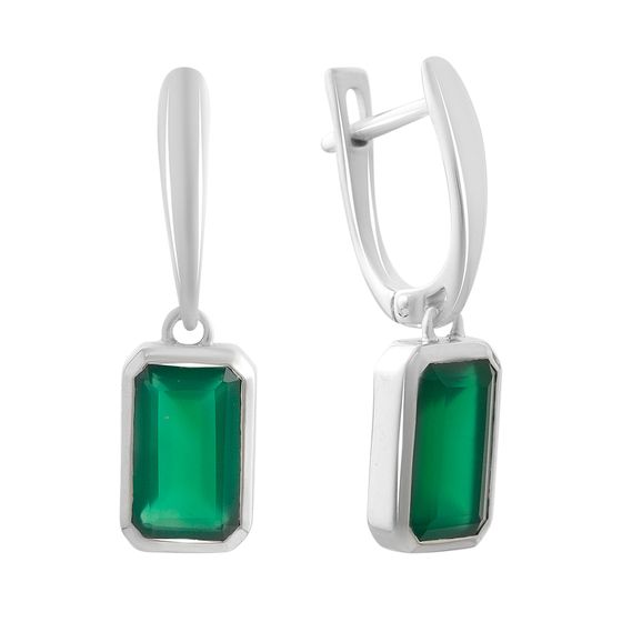 Серебряные серьги с агатом 3.692ct