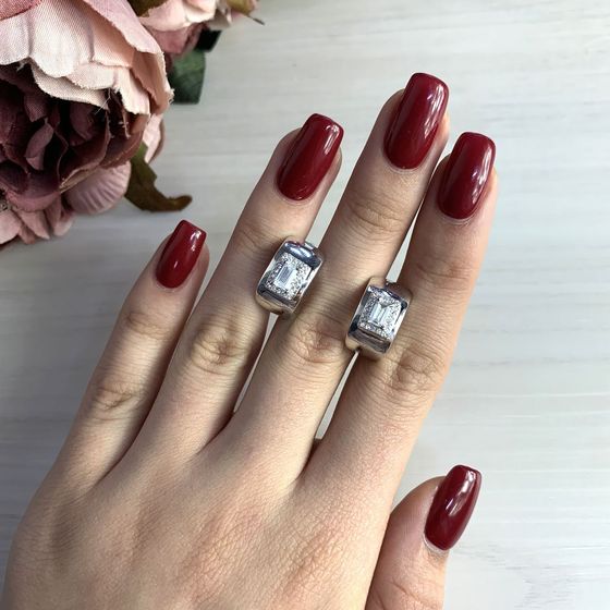 Серебряные серьги с фианитами