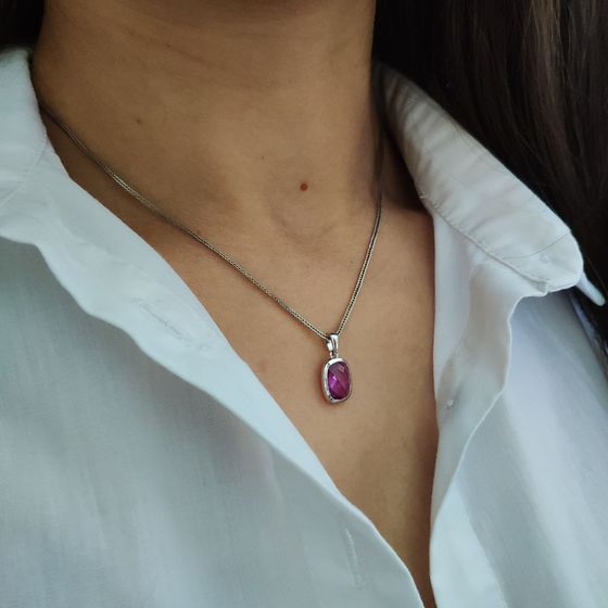 Серебряная подвеска с александритом 4.25ct