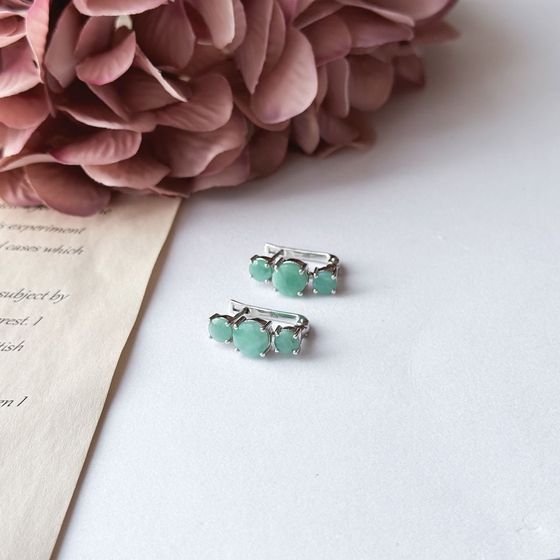 Серебряные серьги с изумрудом 4.557ct