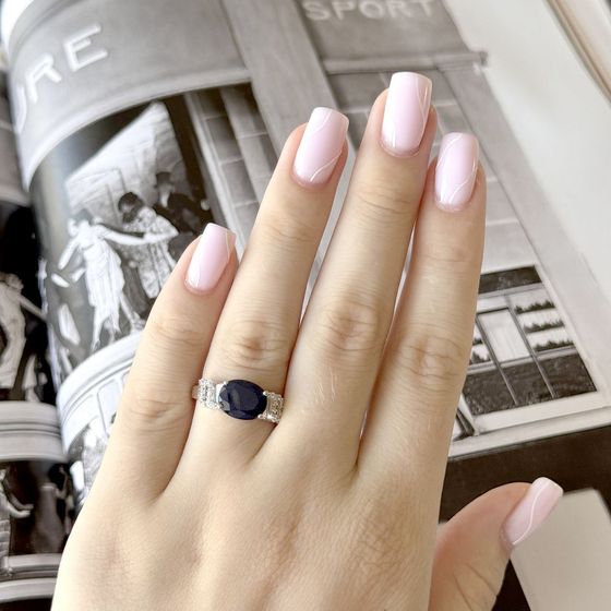 Серебряное кольцо с сапфиром 3.507ct