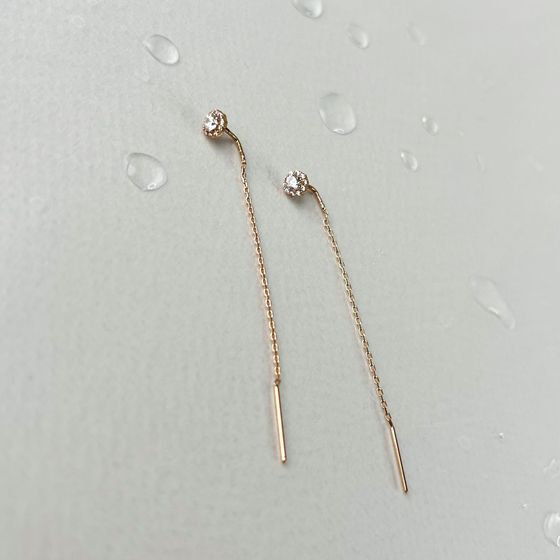 Золотые серьги с фианитами 0.28ct