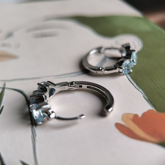 Серебряные серьги с топазом 5.859ct