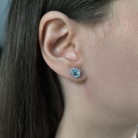 Серебряные серьги с топазом 2.302ct