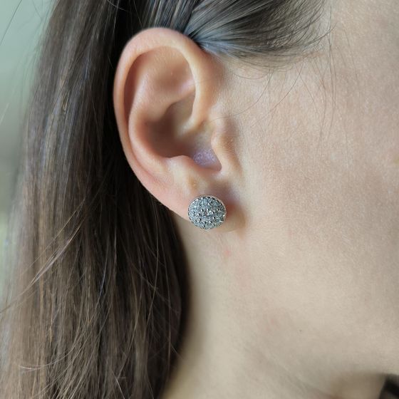 Серебряные серьги с фианитами