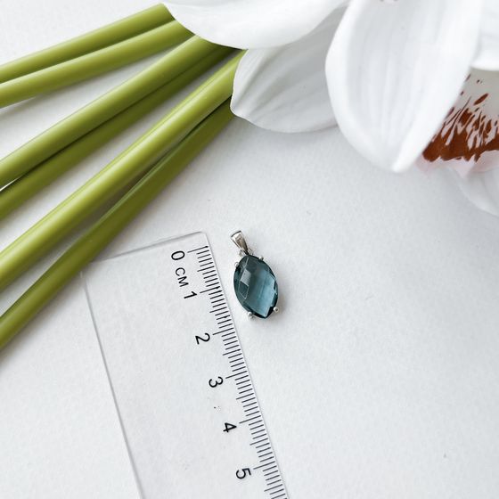 Серебряная подвеска с топазом Лондон Блю 4.84ct