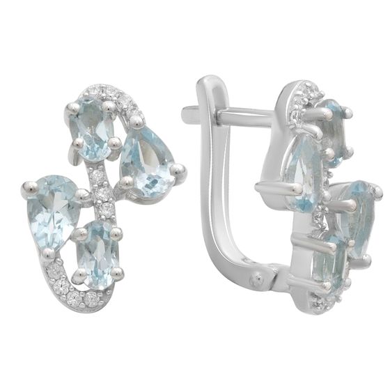 Серебряные серьги с топазом 4.005ct