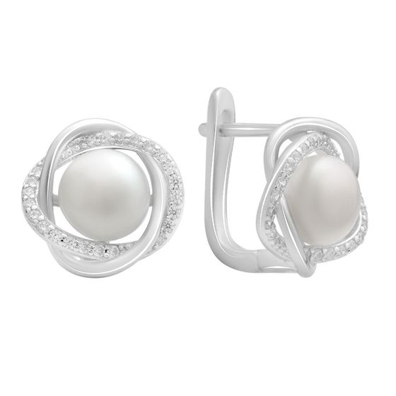 Серебряные серьги с жемчугом