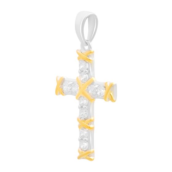 Серебряный крестик с фианитами