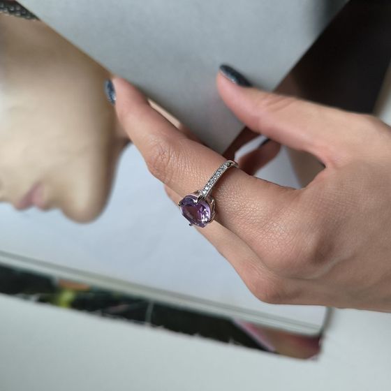 Серебряное кольцо с аметистом 3.923ct