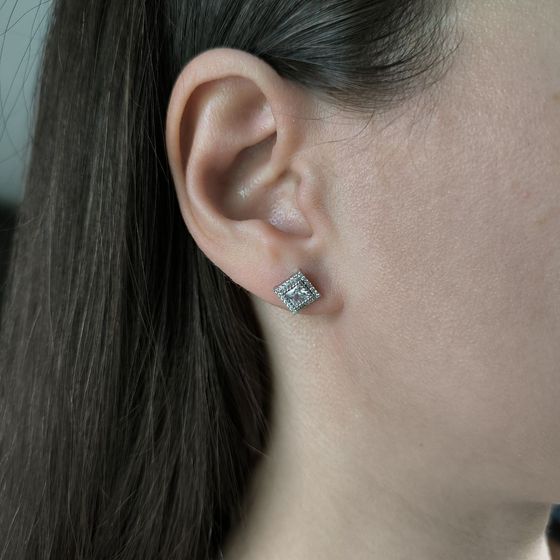 Серебряные серьги с фианитами